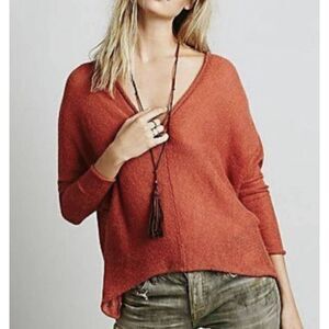 FREE PEOPLE Sadie V-Neck Wool Sweater Size XS